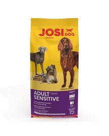 JOSERA JosiDog Adult Sensitive 15 kg Pilnvērtīga sausā barība pieaugušiem visu šķirņu suņiem, ar jutīgu gremošanas sistēmu.