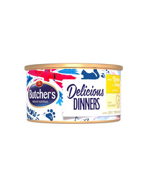 BUTCHER'S Classic Delicious Dinners muss ar vistas un tītara gaļu 85 g