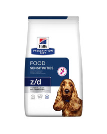 HILL'S Prescription Diet Canine z/d Diētiskā pilnvērtīgā barība nepanesības/alerģijas simptomu mazināšanai pieaugušiem suņiem 10kg