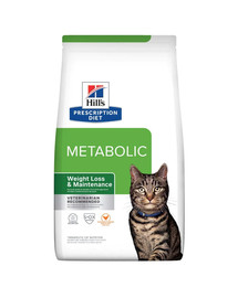 HILL'S Prescription Diet Feline Metabolic ar vistas gaļu, optimāla svara zaudēšanai/uzturēšanai 3 kg