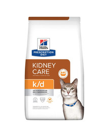 HILL'S Prescription Diet Cat K/D Kidney Care  ar vistu -pilnvērtīga barība, diētiska, veicina nieru darbību pieaugušiem kaķiem hroniskas vai akūtas nieru mazspējas gadījumā 3 kg