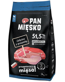 PAN MIĘSKO Teļa gaļa un paipalas, lielām šķirnēm 20 kg