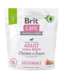 BRIT Care Sustainable Pieaugušajiem vidējiem šķirnes suņiem ar vistu un kukaiņiem 1 kg