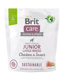 BRIT Care Sustainable Junior lielām šķirnēm ar vistu un kukaiņiem 1 kg
