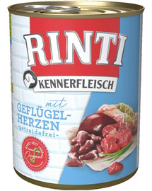 RINTI Kennerfleisch Mājputnu sirdis 12 x 400 g