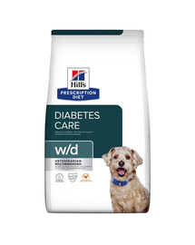 HILL'S Prescription Diet w/d Diabetes Care Chicken Adult suņiem ar noslieci uz svara pieaugumu / pēc kastrācijas 20 kg (2x10 kg)