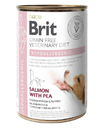 BRIT Veterinary Diet Kuņģa un zarnu trakta diēta ar lasi un zirņiem kaķiem 400 g