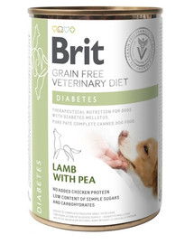 BRIT Veterinary Diet Diabetes Lamb&Pea mitrā suņu barība 400g