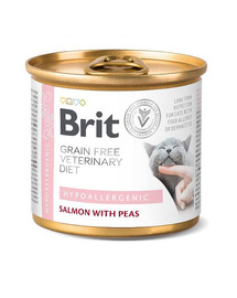 BRIT Veterinary Diet Hypoallergenic Salmon&Pea Mitrā kaķu barība 200 g