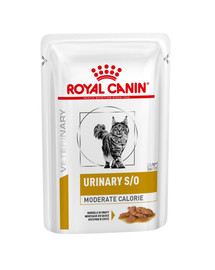 ROYAL CANIN Veterinary Diet Feline Urinary S/O Moderate Calorie 48x85 g samazināta kaloriju daudzuma mitrā barība kaķiem ar apakšējo urīnceļu traucējumiem