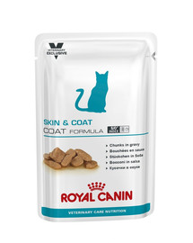 ROYAL CANIN Cat Skin & Coat 24 x 85 g mitrā barība pieaugušiem kaķiem ar jutīgu ādu