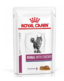 ROYAL CANIN Renal Feline chicken 48 x 85 g mitrā barība kaķiem ar hronisku nieru mazspēju