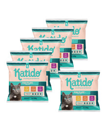 KATIDO Fish Plate kaķu paciņas lasis, forele, tuncis mērcē 30x100g + 6x100g Bezmaksas