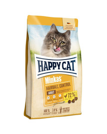 HAPPY CAT Minkas Hairball Control, vistas gaļa, 4 kg