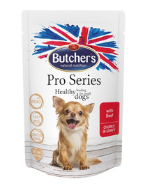 BUTCHER'S ProSeries Dog su jautiena gabaliukai padaže 100 g