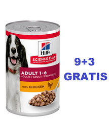 HILL'S Science Plan Canine Adult Vistas gaļa 370g pieaugušiem suņiem 9+3 BEZMAKSAS