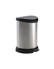 CURVER Atkritumu tvertne 15 L melna / metalizēta sudraba krāsā
