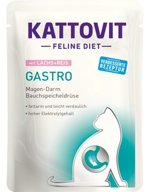 KATTOVIT Feline Diet Gastro Lasis ar rīsiem 24x85 g