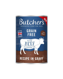 BUTCHER'S Original Recipe in Gravy, barība suņiem, klijas ar liellopu gaļu mērcē, 400g