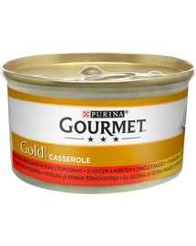 GOURMET Gold konservai su jautiena ir vištiena pomidorų padaže 85 g