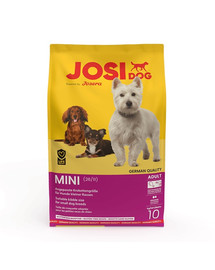 JOSERA JosiDog Mini 10 kg Sausā barība mazo šķirņu pieaugušiem suņiem,  nesatur lipekli, ar minerālvielām un vitamīniem