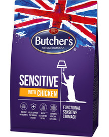 BUTCHER'S Functional Cat Dry Sensitive ar vistas gaļu 800 g