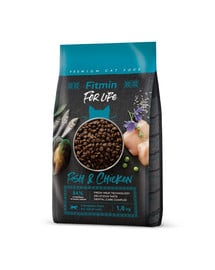 FITMIN Cat For Life Adult Fish and Chicken 1,8 kg pieaugušiem kaķiem ar zivīm un vistas gaļu