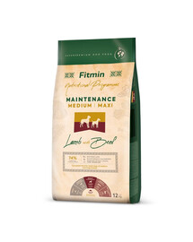 FITMIN Dog Nutritional Programme Medium Maxi Maintenance Lamb&Beef 12 kg pieaugušiem vidēju un lielu šķirņu suņiem