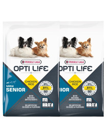 vERSELE-LAGA Opti Life Senior mini Vecākiem mazo šķirņu suņiem Mājputni 15 kg (2 x 7,5 kg)