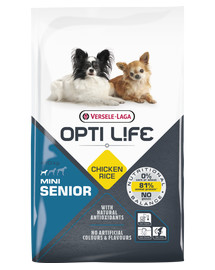 VERSELE-LAGA Opti Life Senior Mini Vecākiem mazo šķirņu suņiem Mājputni 7,5 kg
