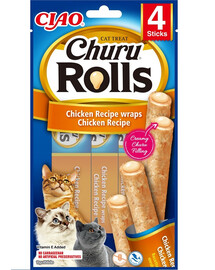 INABA Churu Rolls Chicken 4x10g vistas vrapi kaķiem
