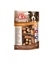 8IN1 Flavours Crunchy Rolls 85 g kārums suņiem, ar vistas, pīles krūtiņu un liellopu gaļu