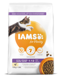 IAMS for Vitality kaķēniem ar svaigu vistu 10 kg