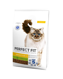 PERFECT FIT Sensitive 1+ Rich in Turkey 7 kg sausa pilnvērtīga barība pieaugušiem jutīgiem kaķiem