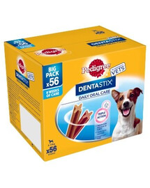 PEDIGREE DentaStix (mazām šķirnēm) zobu kārumi suņiem 56 gab. - 8x110g + zeķes BEZMAKSAS