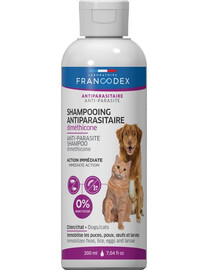 FRANCODEX Šampūns suņiem un kaķiem pret parazītiem, ar dimetikonu 200 ml