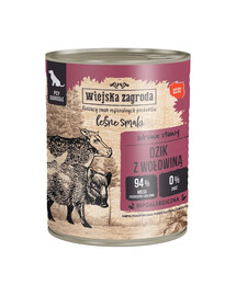WIEJSKA ZAGRODA Forest Flavours mežacūka ar liellopu gaļu 800 g pieaugušiem suņiem