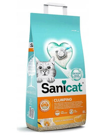 SANICAT Clumping Vainille-Mandarine 8L bentonīta kaķu pakaiši