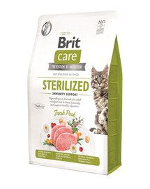 BRIT CARE Grain-Free Sterilized Immunity 2 kg hipoalerģiska formula pieaugušiem sterilizētiem kaķiem