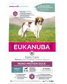 EUKANUBA Daily Care S-XL Adult Pīļu 2,3 kg monoproteīnu barība pieaugušiem suņiem