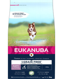 EUKANUBA Grain Free S/M Puppy Jēra gaļa 3 kg maziem un vidējiem šķirnes kucēniem