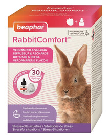 BEAPHAR RabbitComfort Calming Diffuser Starter Kit 48 ml nomierinošs difuzors trušiem