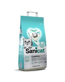 SANICAT Clumping White Unscented 10L bentonīta kaķu pakaiši