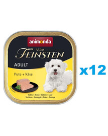 ANIMONDA Vom Feinsten Adult Turkey&Cheese 12x150 g tītars un siers pieaugušiem suņiem