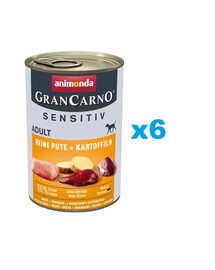 ANIMONDA Grancarno Sensitive tītars ar kartupeļiem 6x400 g