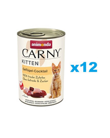 ANIMONDA Carny Kitten Poultry Cocktail 12x400 g mājputnu kokteilis kaķēniem