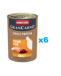 ANIMONDA Gran Carno Single Protein Adult Chicken Pur 6x400 g vistas gaļa pieaugušiem suņiem