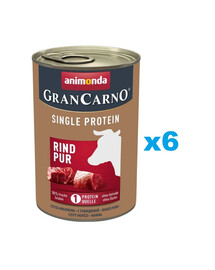 ANIMONDA Gran Carno Single Protein Adult Beef Pur 6x400 g liellopu gaļa pieaugušiem suņiem