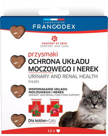 FRANCODEX Urīnceļu un nieru veselību veicinošie našķi kaķiem 12 gab.