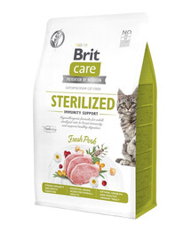 BRIT CARE Grain-Free Sterilized Immunity 0.4 kg hipoalerģiska formula pieaugušiem sterilizētiem kaķiem